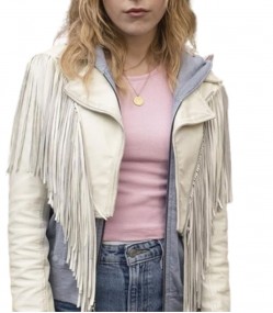 Totally Killer 2023 Kiernan Shipka Fringe Leather Jacket